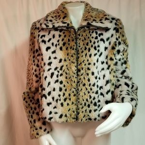Terry Lewis Faux Fur Jacket Size Small